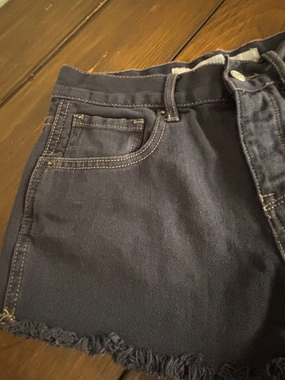 Brandy Melville Black Button Fly Jean Shorts SZ 26